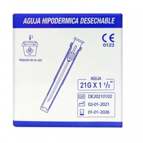 AGUJAS 21G 1 1/2 DESCARTABLE...venta x 1unidad