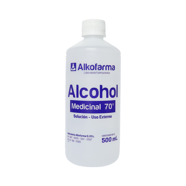 ALCOHOL DE 70°C  X 500 ML...venta x 1unidad