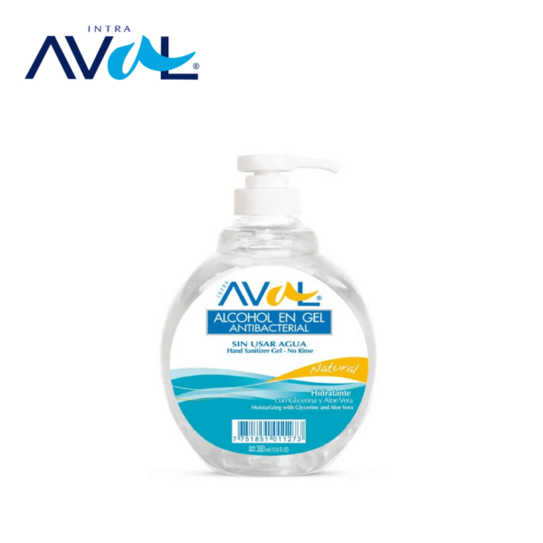 ALCOHOL GEL ANTIBACTERIAL AVAL NATURAL CONT.NETO 380 ML...venta x 1unidad