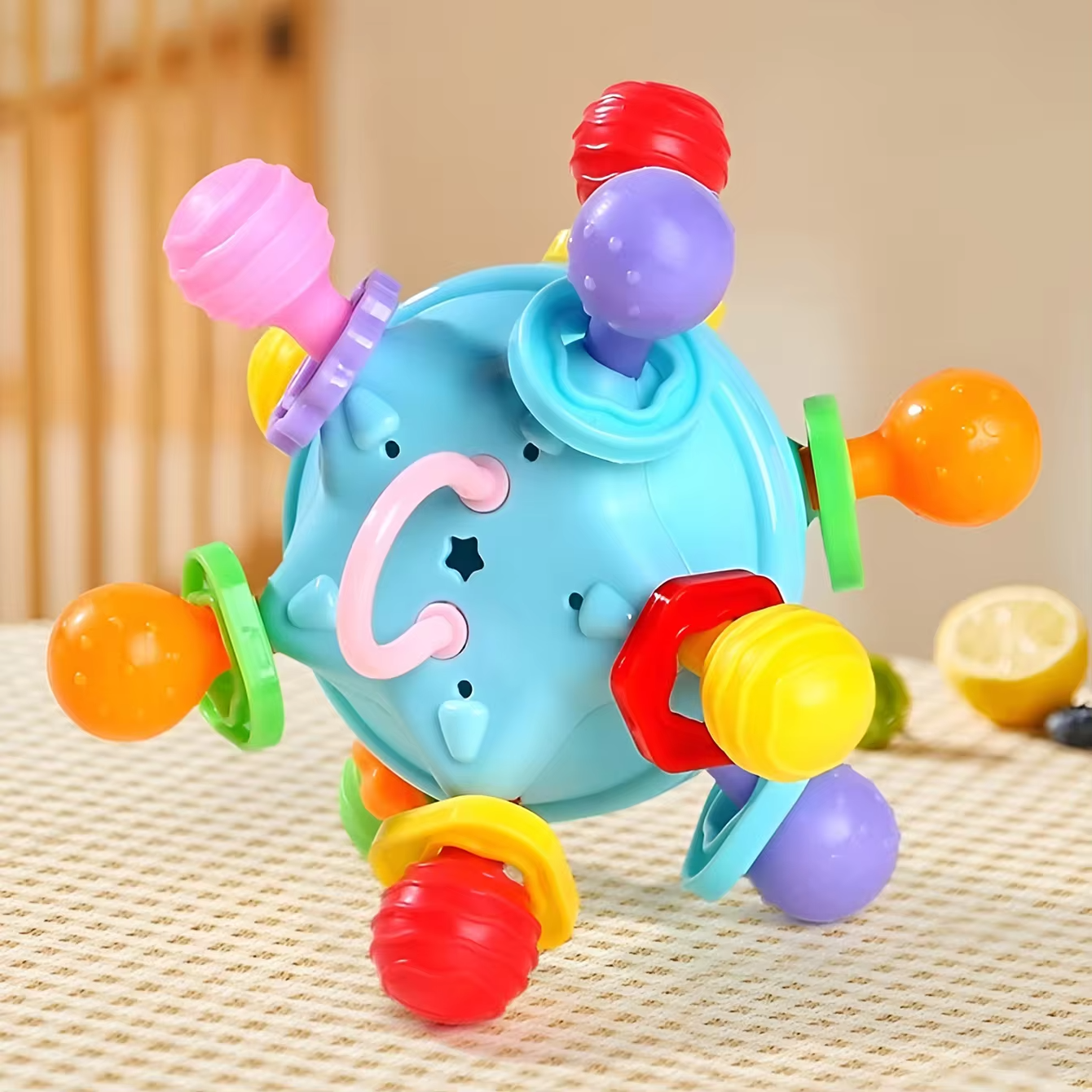 Bola De Agarre De Estrella, Sonajero, Juguete De Pegamento Dental, Puede Girar ... Venta X 1 Unidad: imagen 1