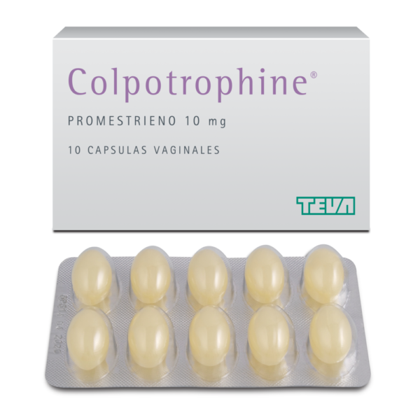 COLPOTROPHINE (PROMESTRINO 10 MG )X 10 CAPSULAS VAGINAL...venta x 1unidad