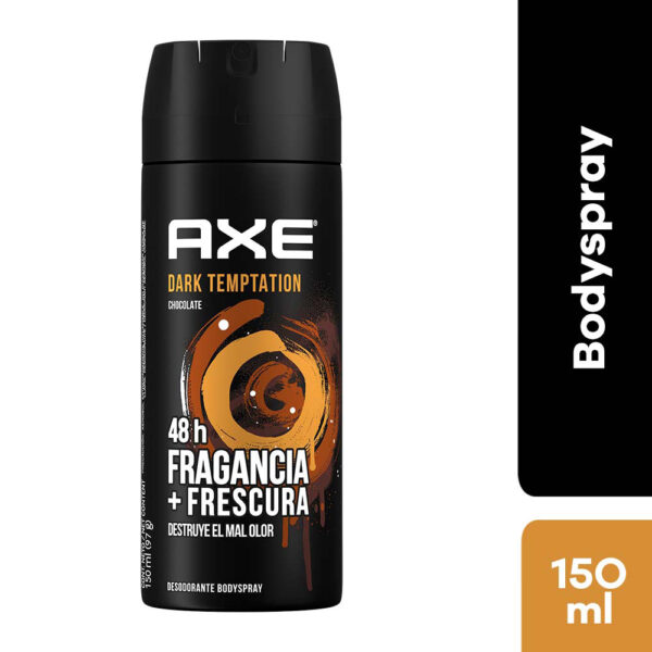 DESODORANTE AXE SPRAY DARK TEMPTATION CONT.NETO 150 ML ....venta x 1 unidad