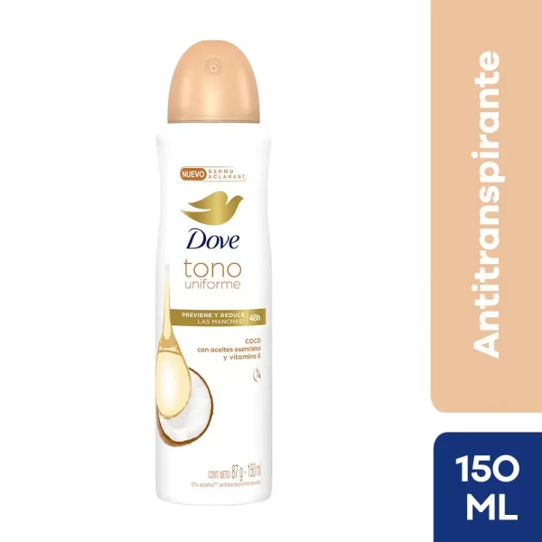 DESODORANTE DOVE SPRAY COCO CON VITAMINA E CONT.NETO 150 ML....venta x 1 unidad