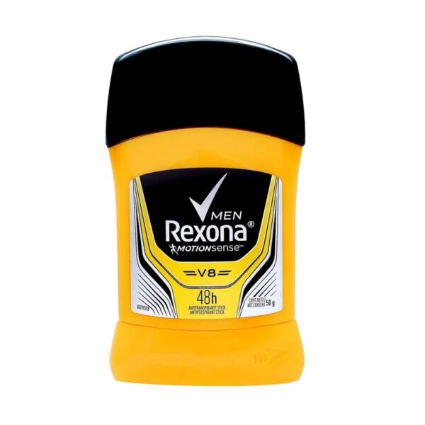 DESODORANTE REXONA BARRA V8 (AMARILLO) CONT.NETO 50 GR...venta x 1unidad