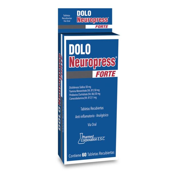 DOLO NEUROPRESS FORTE CAJA X 60 TABLETAS (DICLOFENACO+B1+B6+B12)...venta x 1unidad