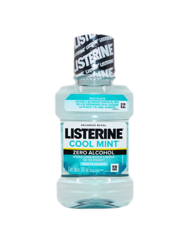 ENJUAGUE BOCAL LISTERINE COOL MINT  MENTA SUAVE (ZERO ALCOHOL) X 180 ML...venta x 1unidad