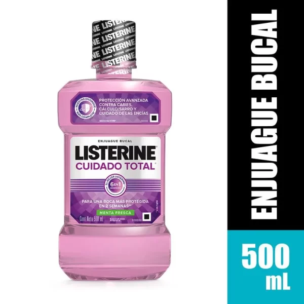 ENJUAGUE BUCAL LISTERINE CUIDADO TOTAL CONT.NETO 500 ML..................VENTA X UNA UNIDAD