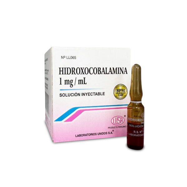 HIDROXOCOBALAMINA 1 MG/1 ML...venta x 1unidad