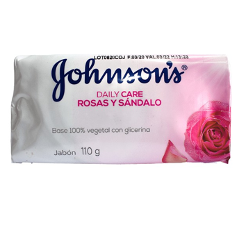 JABÓN ADULTO JOHNSONS ROSAS Y SÁNDALO  CONT NETO 110 GR...venta x 1unidad