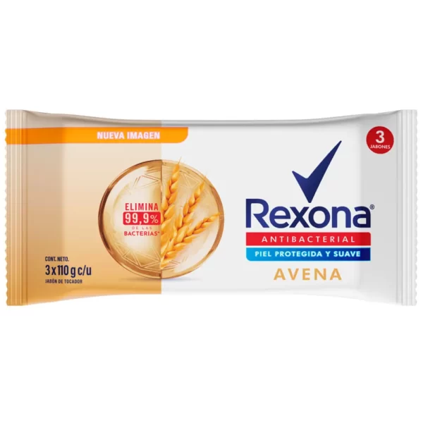 JABON REXONA ANTIBACTERIAL AVENA  110g.... venta x 1 unidad