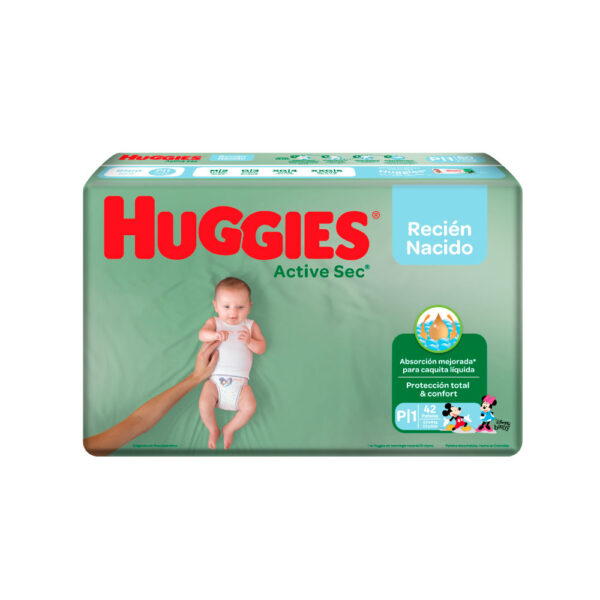 PAÑAL HUGGIES ACTIVE SEC TALLA P X (PAQUETE)42 UNIDADES...venta x 1unidad