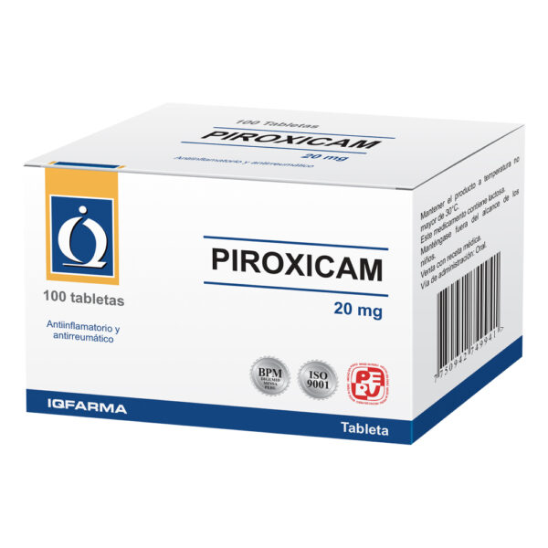 PIROXICAN 20 MG CAJA X 100 TABLETAS...venta x 1unidad