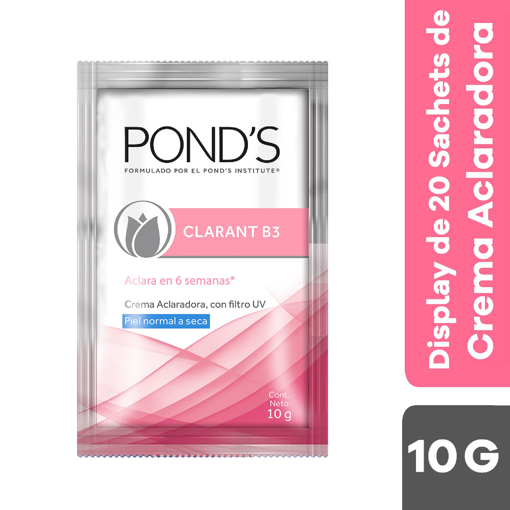 CREMA EN SACHET POND'S CLARANT B3  SACHETS DE 10G (PIEL BALANCEADA A SECA )...venta x 1unidad