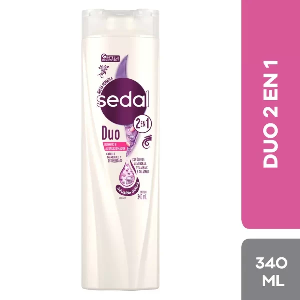 SEDAL FRASCO DUO 2 EN 1 CONT.NETO  shampoo y acondicionador 340 ML...venta x 1unidad