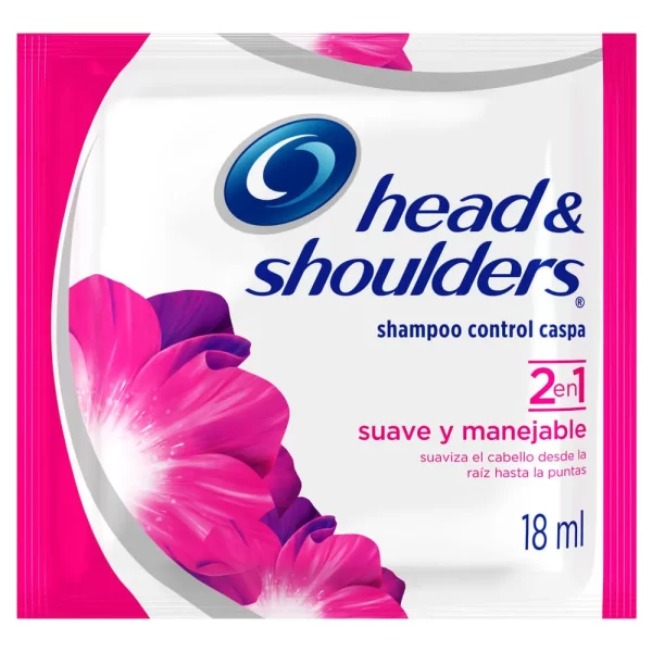 SHAMPOO HEAD& SHOULDERS SUAVE Y MANEJABLE CONT.NETO 18 ML...venta x 1unidad