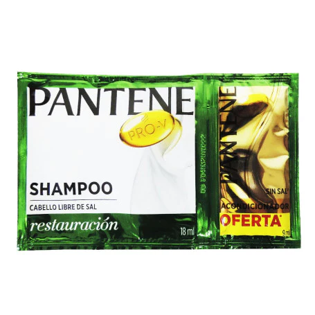 SHAMPOO PANTENE EN SACHET RESTAURACION MAS ACONDICIONADOR...venta x 1unidad