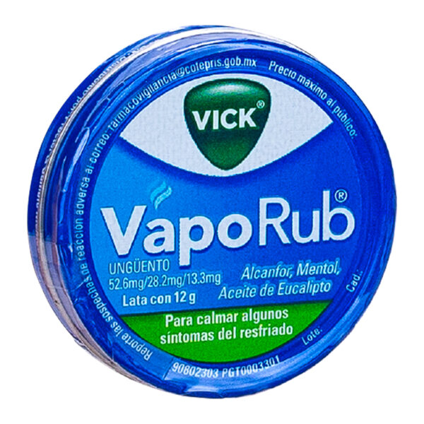 VICK VAPORUB EN LATA (ALCANFOR,MENTOL,EUCALIPTO) 12 gr...venta x 1unidad