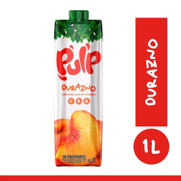 jugo de durazno PULP tetrapack 1L ... venta x 1unidad