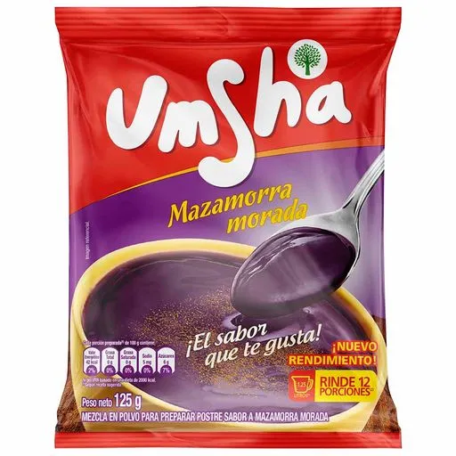 mazamorra morada Umsha en sobre 125g .....ventax 1sobre