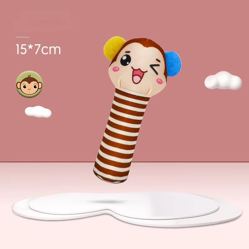 Sonajero Peluche Sensorial Marron , Juguete Para Bebé ... Venta X 1unidad: imagen 1