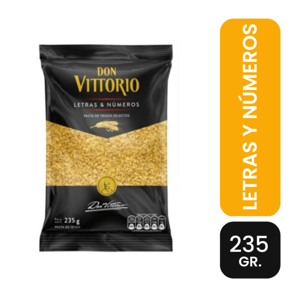 fideos letras y numeros Don Vittorio 235g   ..... venta x 1unidad