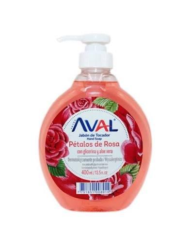 Jabon liquido aval petalos de rosa cont.neto 400 ml.............venta x una unidad