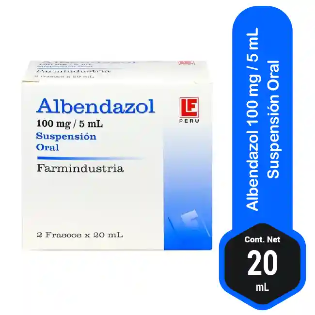 Albendazol 100 mg/5ml jarabe x 2 frascos................venta x una unidad: imagen 1
