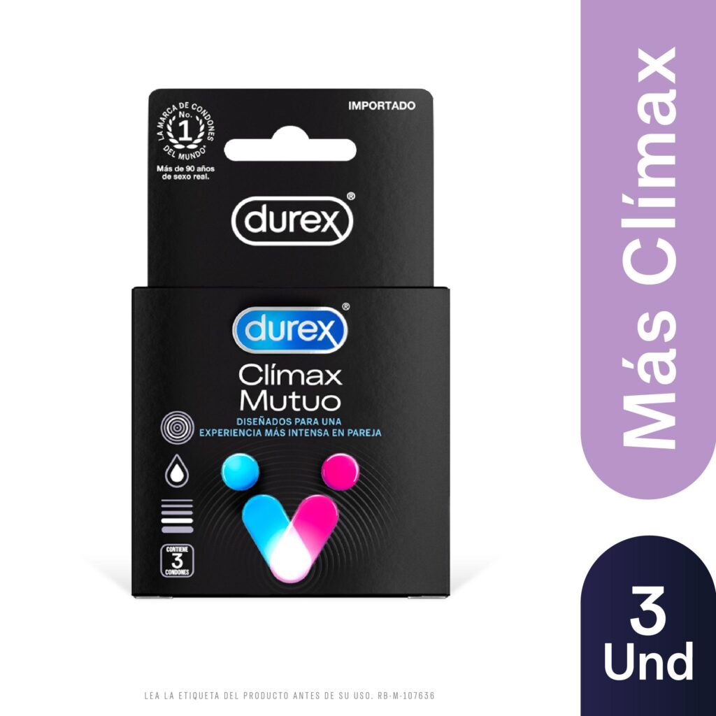 Preservativo durex climax mutuo contiene 3 condones..............venta x una unidad