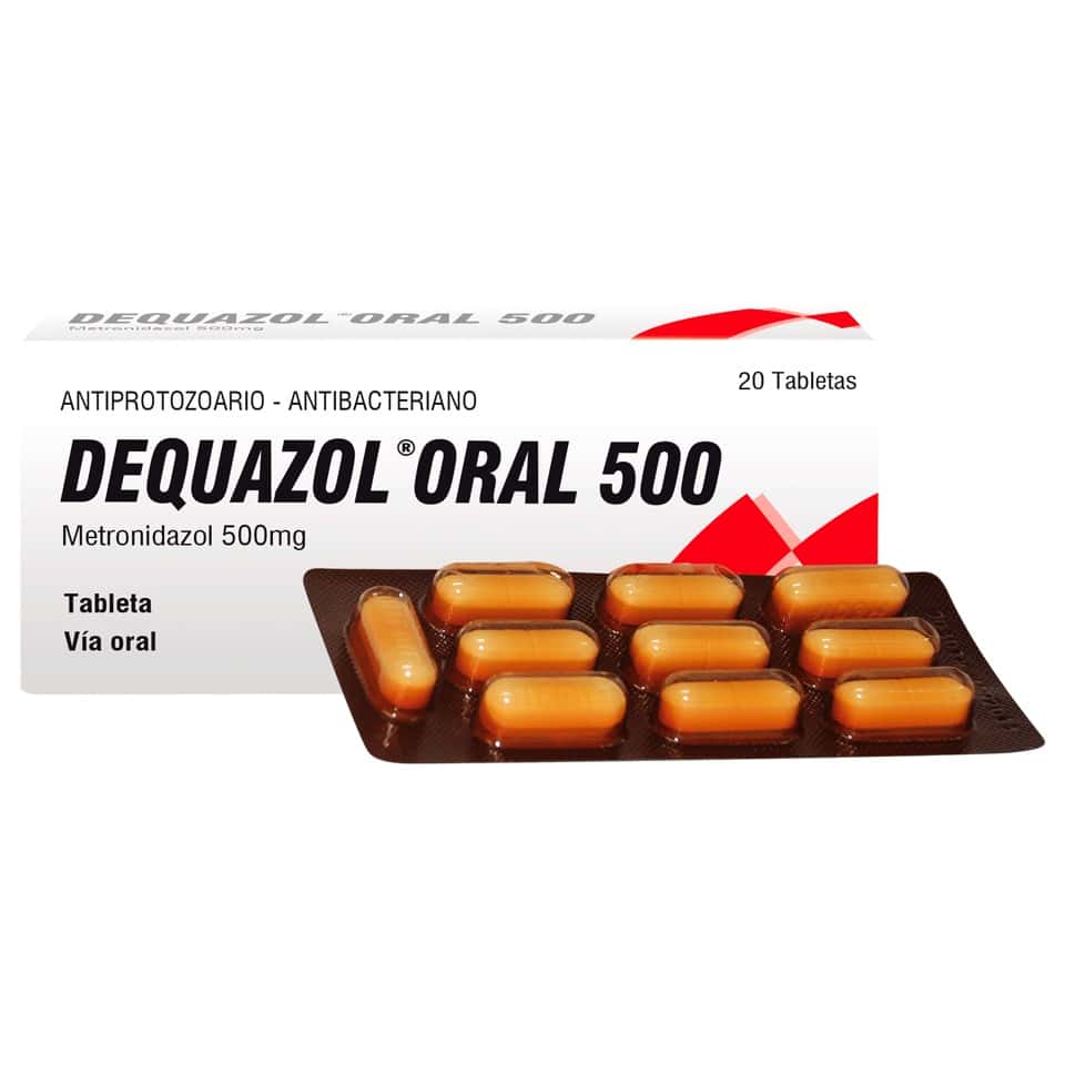 Dequazol oral tableta 500 (metronidazol 500 mg).............venta x una unidad: imagen 1