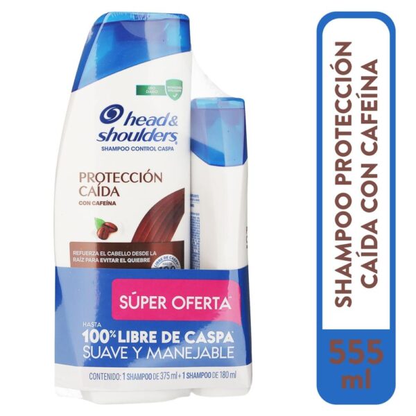 Pack head & shoulders 1 shampo de 375 ml + 1 shampoo de 180 ml protección caída....venta x una unidad