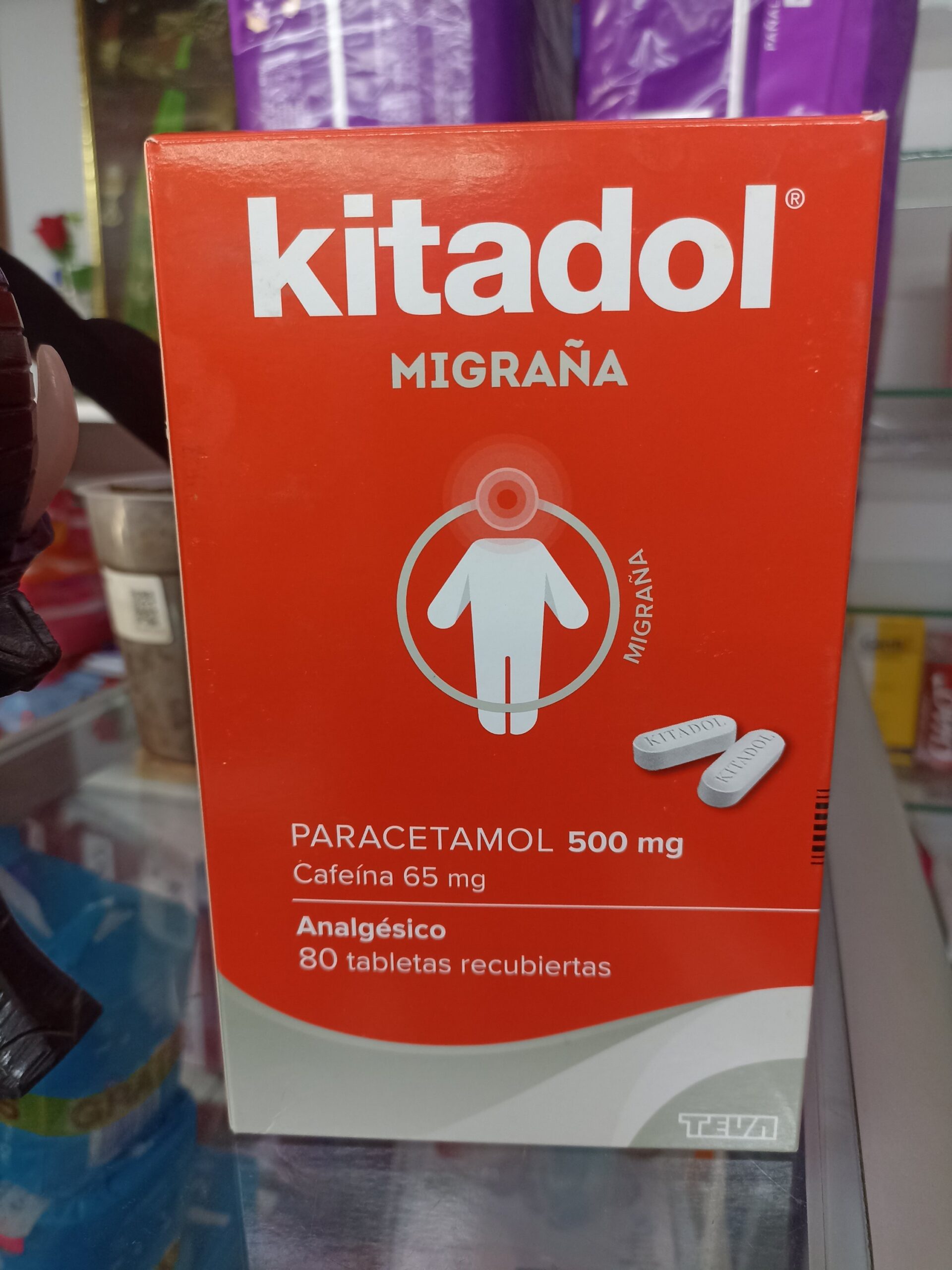 Kitadol Migraña X 40/2 Tabl  ( paracetamol 500mg cafeina 65mg )  ..........venta X 1sobre: imagen 1