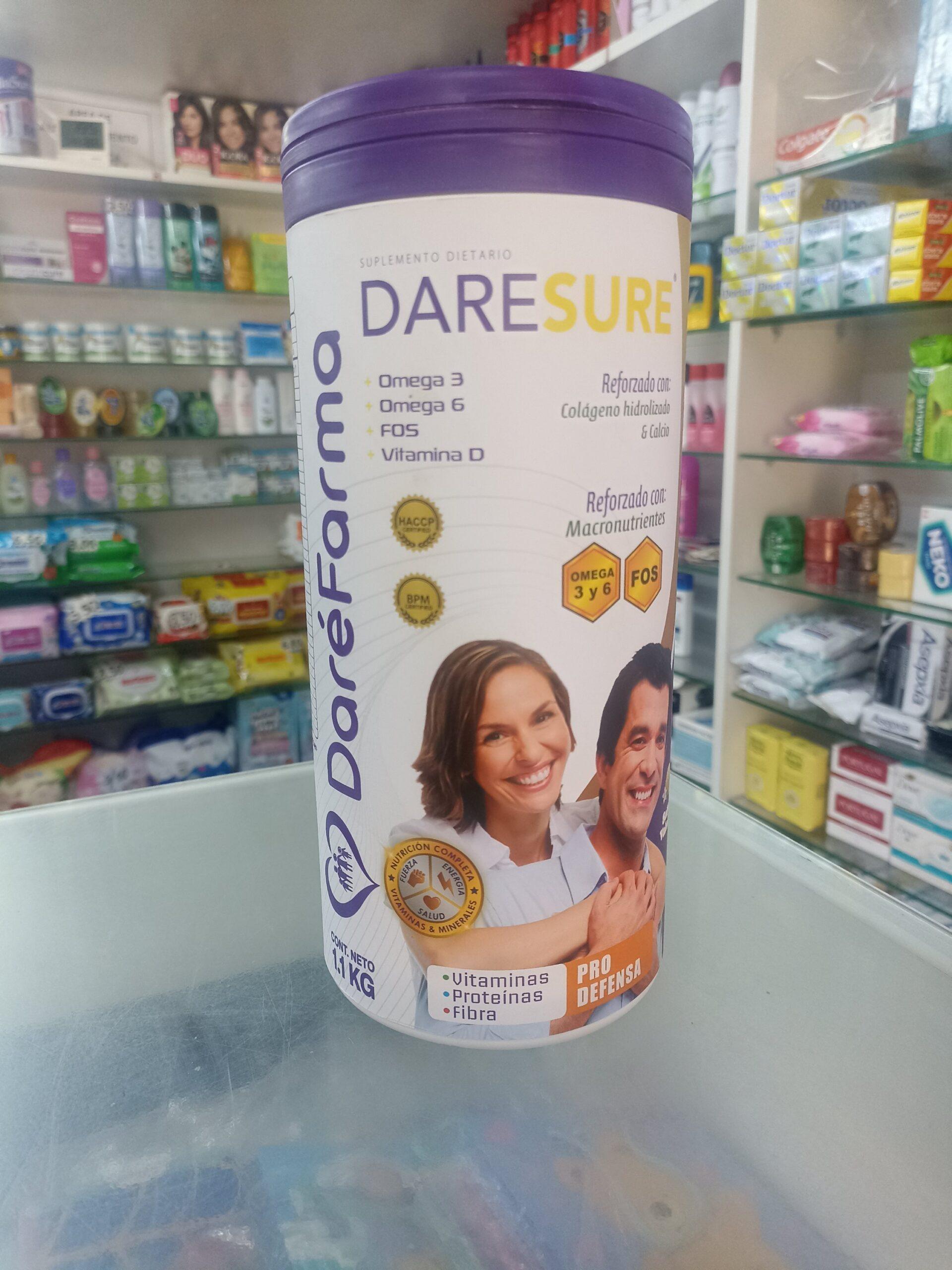 Daresure(vit A,D3,E,K,C,B1,B2,B6,B12,B3,B5,acido folico calcio,hierro)con sabor a vainilla 1.1kgr ....venta x una unidad: imagen 1