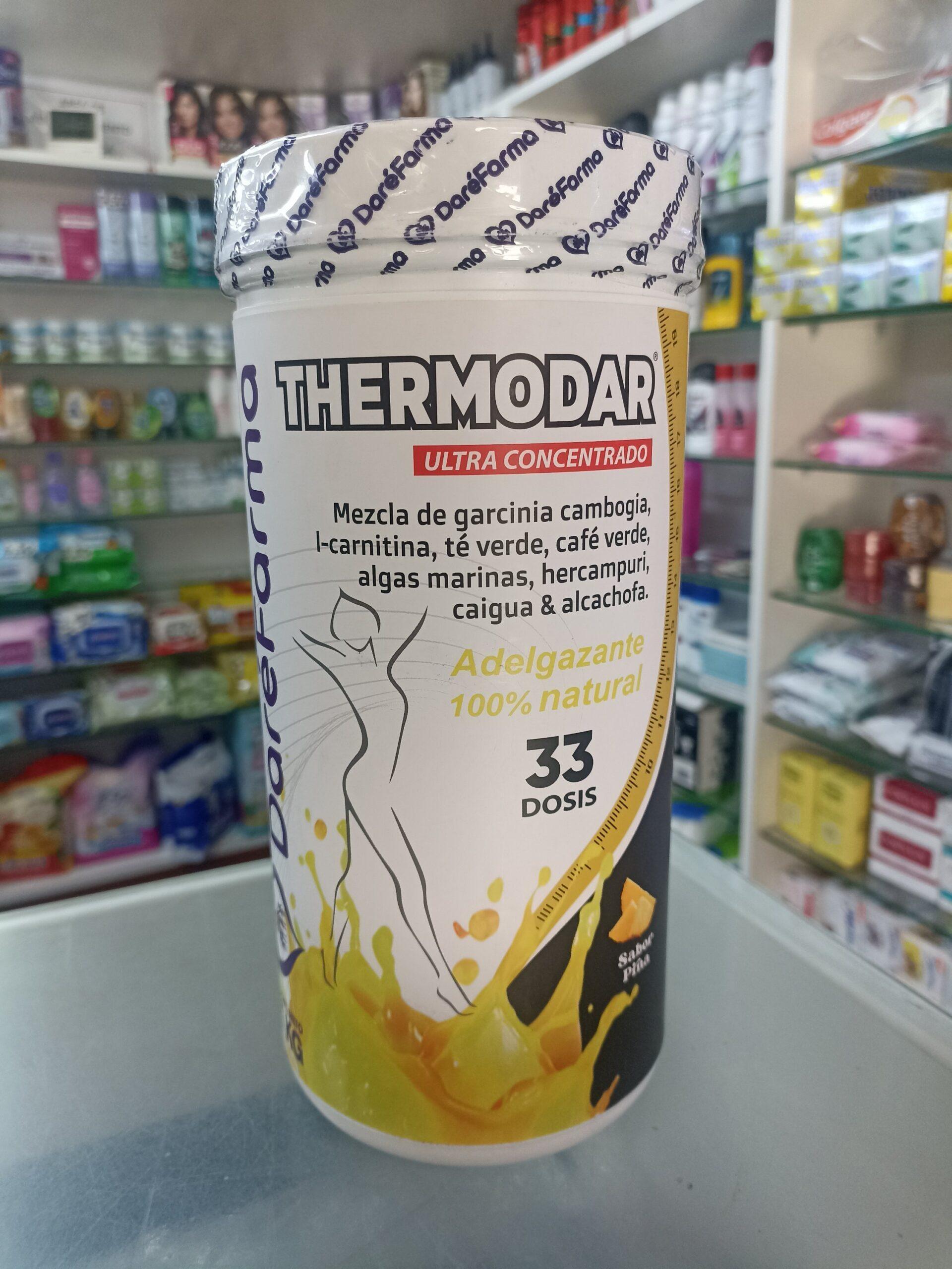 Thermodar ( Te verde , cafe verde, garcinia cambogia, L- carnitina, algas marinas , hercampuri, caigua y alcachofa ) 1kg sabor Piña ... venta x 1pote.: imagen 1