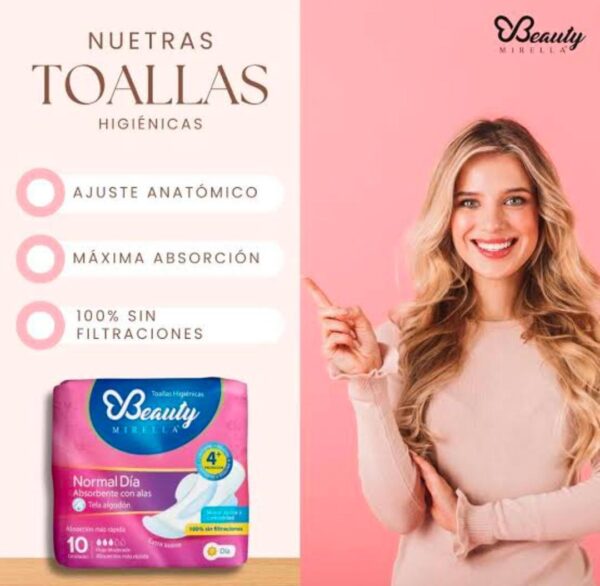 Toallas higienicas beauty mirella dia x 10 toallas .....venta x una unidad