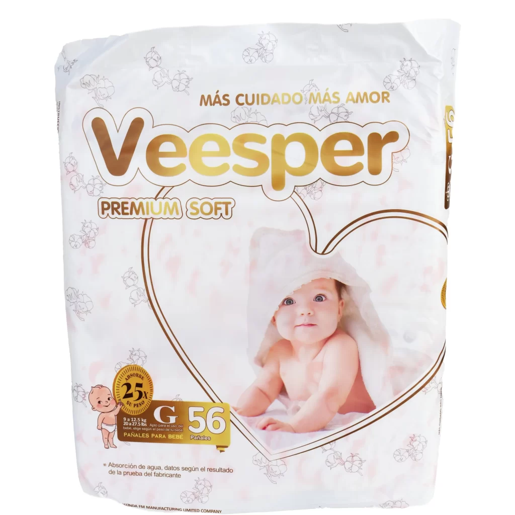 Pañal Veesper talla G contenido 58 unidades...........venta x una unidad