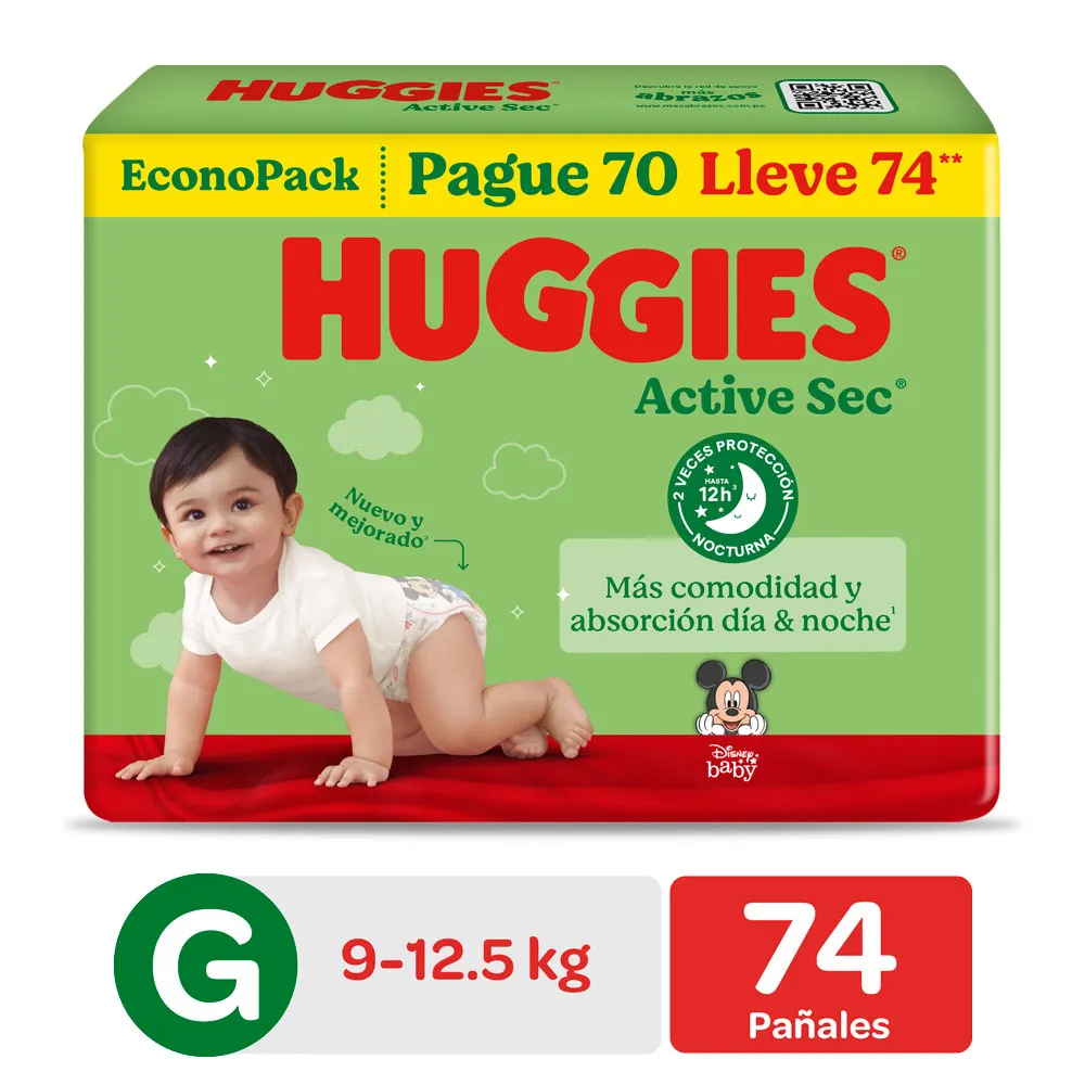 Pañal huggies G verde paquetón x 74 unidades.............venta x un paquete: imagen 1