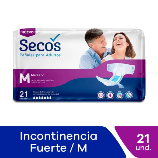 Páñal secos para adulto talla M  contiene  21 unidades.....venta x un paquete