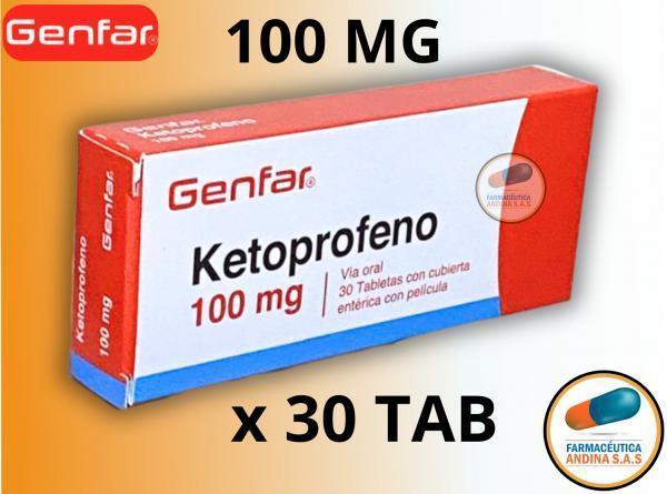 ketoprofeno 100 mg caja x 30 tabletas...venta x una unidad