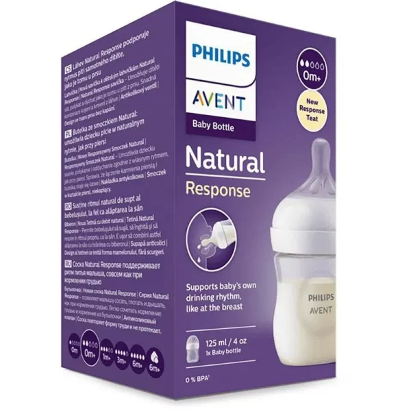 Biberon anticolico avent  (0 meses) 4 onzas caja morada...........venta x una unidad