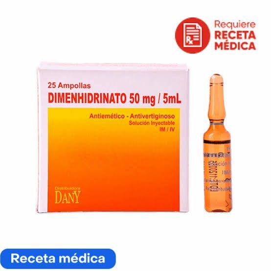 Dimenhidrinato 50 mg/5ml inyectable....venta x una unidad