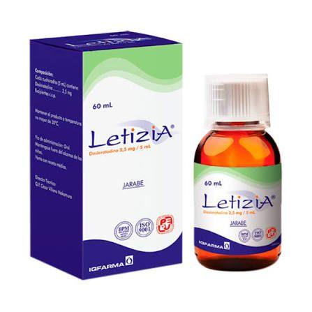 Letizia jarabe cont.neto 60 ml (desloratadina 2.5 mg/5 ml ).....venta x una unidad