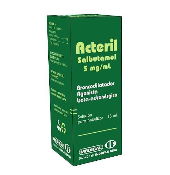 Acteril (salbutamol 5 mg/ml) solución para nebulización cont.neto 10 ml.....venta x una unidad