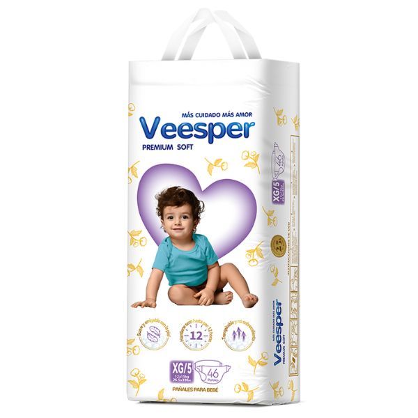 pañal veesper talla XG contenido 46 unidades .....venta x una unidad