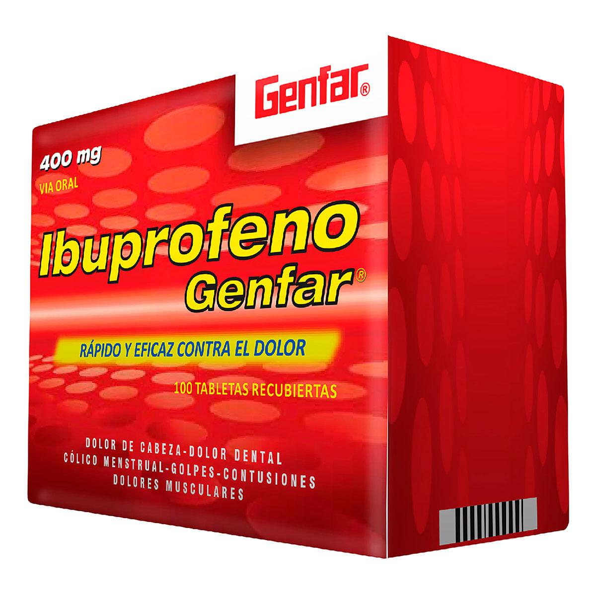 Ibuprofeno Tableta De 400 Mg Caja X 100 Unidades...venta X 1unidad: imagen 1