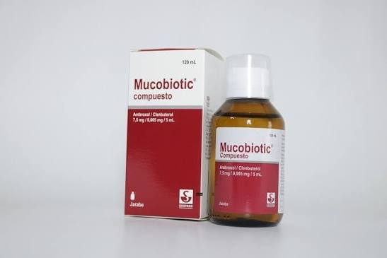 Mucobiotic Compuesto 7.5mg+ 0.005mg/5ml X 120ml(ambroxol/clenbuterol)...venta X 1unidad