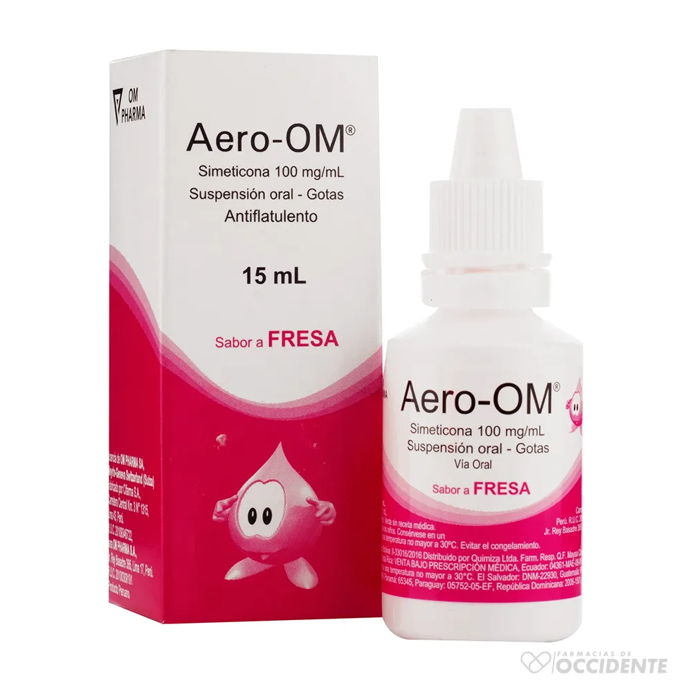 Aero-om Gotas Fresas (simeticona 100mg/ml) Cont.neto 15 Ml...venta X 1unidad: imagen 1