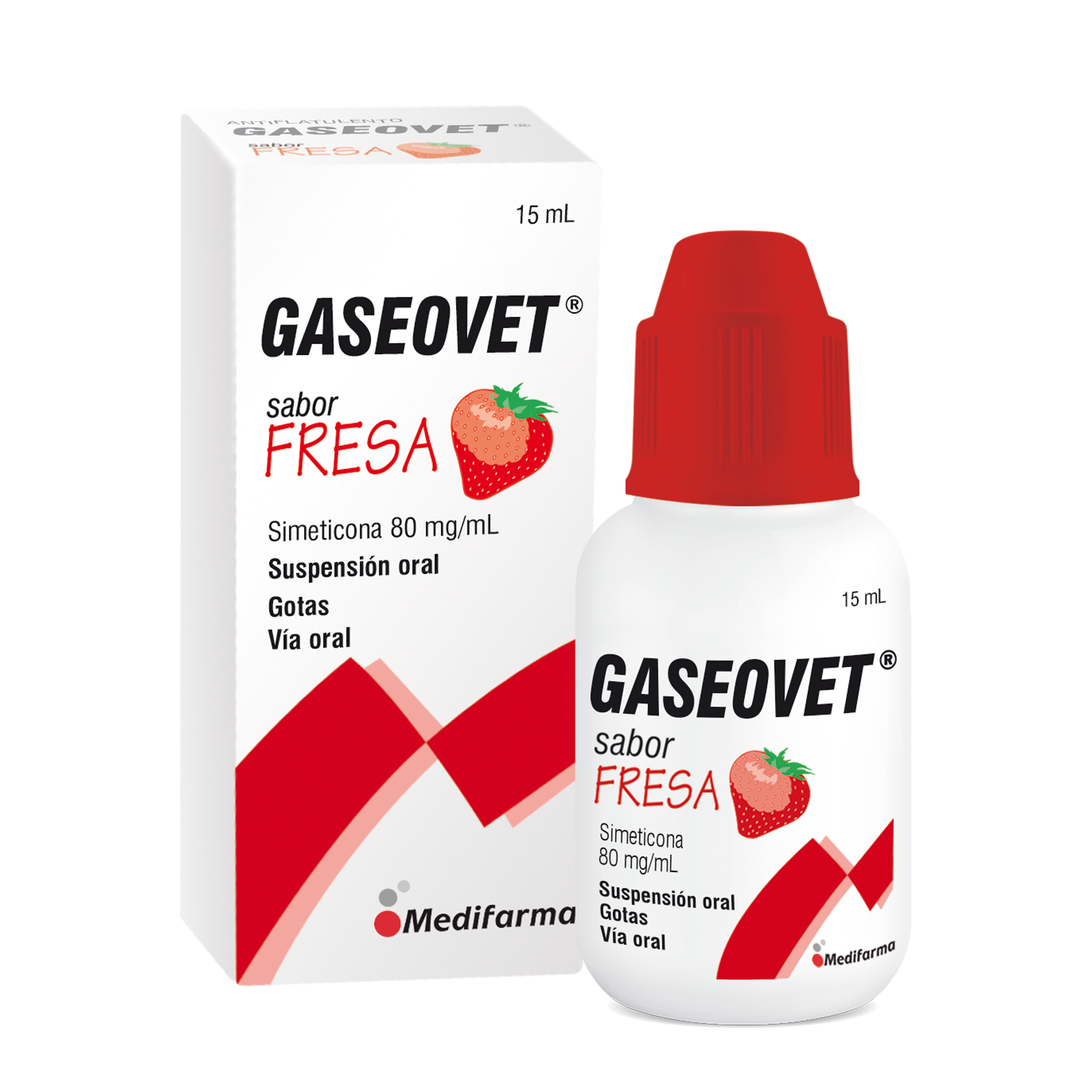 Gaseovet Gotas X 15ml Fresa(simeticona 80mg/ml)..venta X 1unidad: imagen 1
