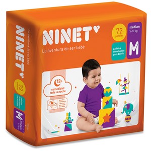 Pañal Ninet Talla M Por 72 Unidades Rosado ( Pañales )...venta X 1paquete