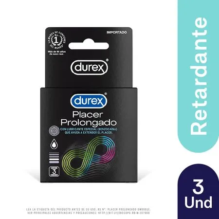 Preservativo Durex Placer Prolongado Con Lubricante Especial Ayuda A Externder El Placer Contiene Tres Condones.................venta X Una Caja