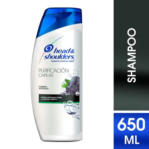 Shampoo head & shoulders purificacíon capilar carbón activado cont.neto 650 ml.............venta x una unidad